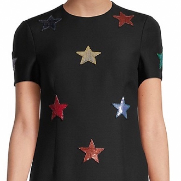 VALENTINO COUTURE STAR ⭐️ EMBELLISHED SHIFT DRESS IN BLACK SIZE US 4 - Picture 4 of 16